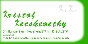 kristof kecskemethy business card